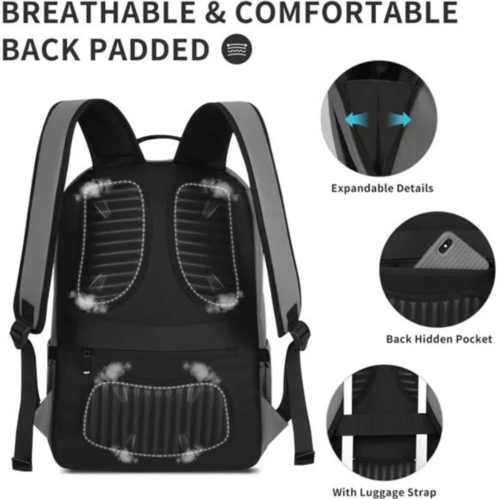 Gray Backpacks for Men, Laptop Travel Backpack,Back packs for College Students,
